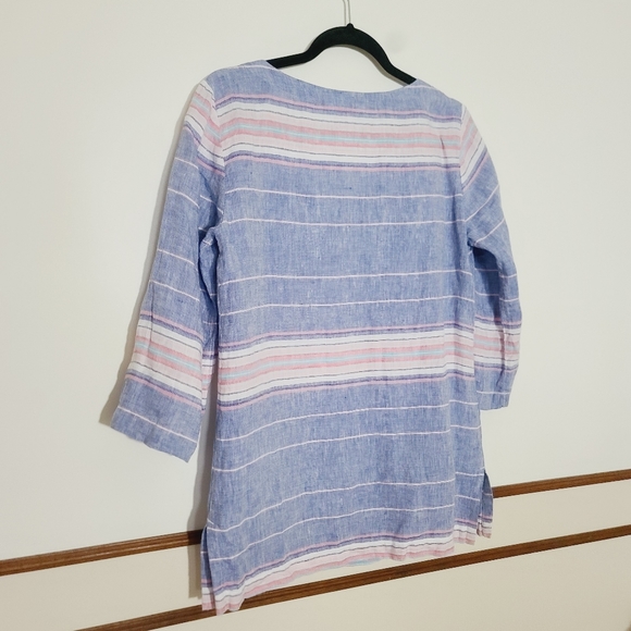 Linen Tommy Bahama | Salvation Mountain Stripe Linen Tunic Top - Picture 3 of 7